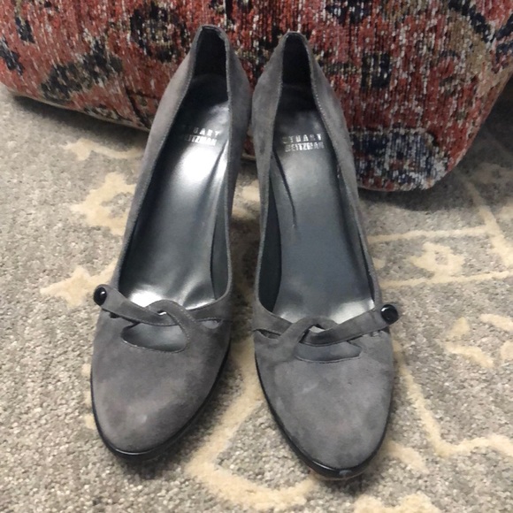 Stuart Weitzman Gray Leather Heels 7.5 - GUC/Used - Picture 2 of 12